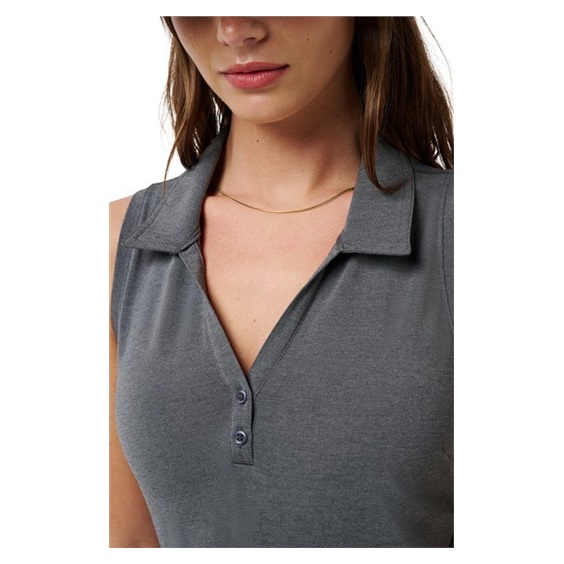 Travis Mathew Featherweight Active Damen ärmellos Poloshirt, schwarz