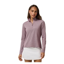 Travis Mathew Featherweightt Active zip long sleeve Damen Poloshirt, heather damson