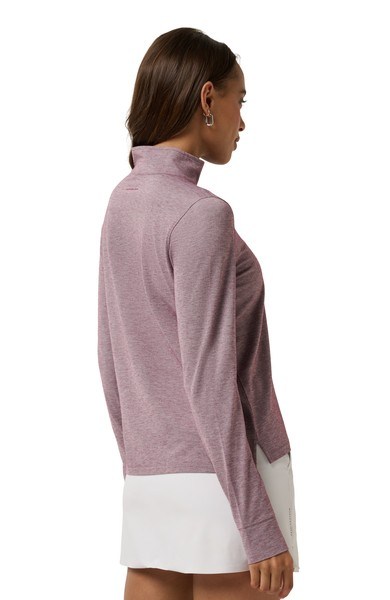 Travis Mathew Featherweightt Active zip long sleeve Damen Poloshirt, heather damson