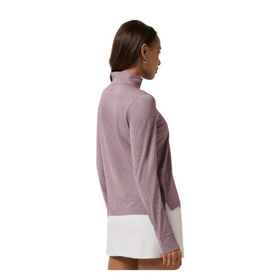 Travis Mathew Featherweightt Active zip long sleeve Damen Poloshirt, heather damson