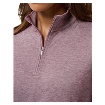 Travis Mathew Featherweightt Active zip long sleeve Damen Poloshirt, heather damson