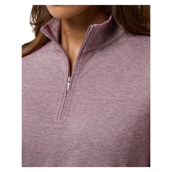 Travis Mathew Featherweightt Active zip long sleeve Damen Poloshirt, heather damson