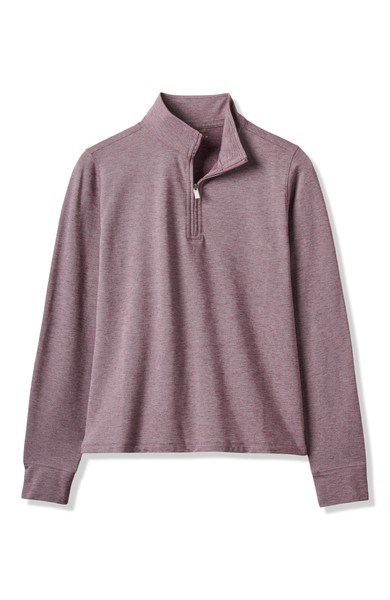 Travis Mathew Featherweightt Active zip long sleeve Damen Poloshirt, heather damson