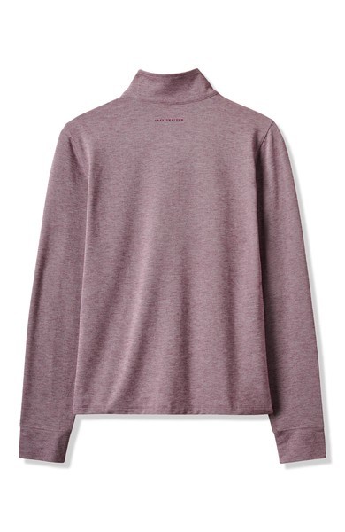 Travis Mathew Featherweightt Active zip long sleeve Damen Poloshirt, heather damson