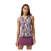 Travis Mathew Featherweight Printed ärmelloses Damen-Polo, graystone floral multi