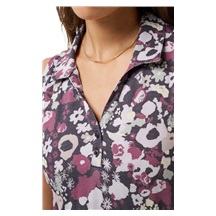 Travis Mathew Featherweight Printed ärmelloses Damen-Polo, graystone floral multi