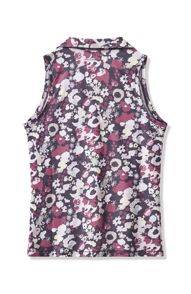 Travis Mathew Featherweight Printed ärmelloses Damen-Polo, graystone floral multi