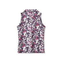 Travis Mathew Featherweight Printed ärmelloses Damen-Polo, graystone floral multi