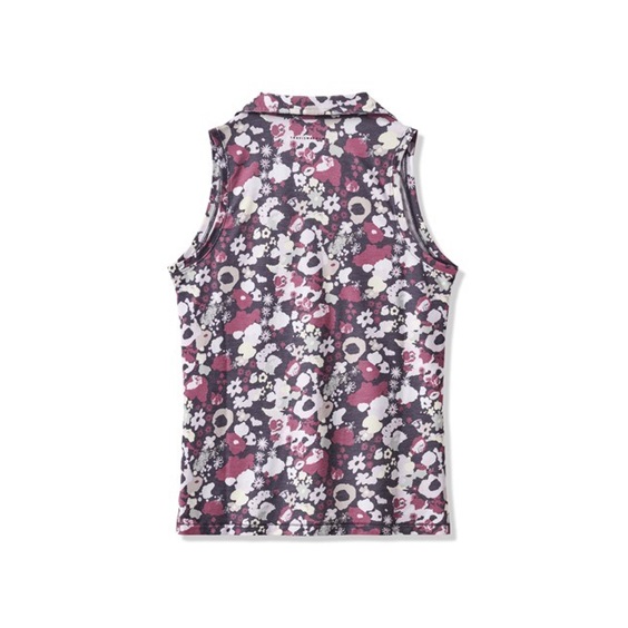 Travis Mathew Featherweight Printed ärmelloses Damen-Polo, graystone floral multi