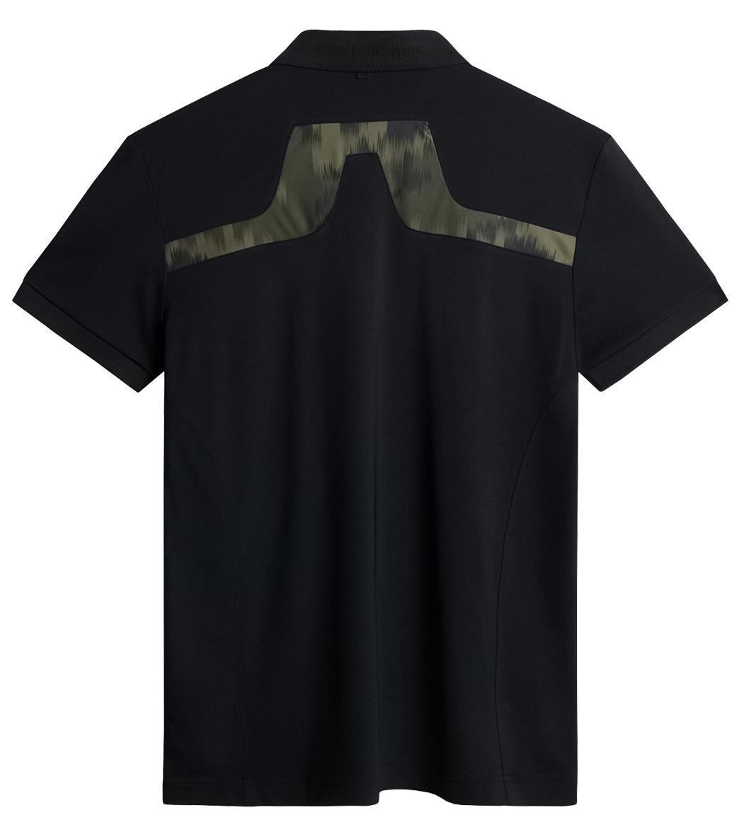 J.Lindeberg KV Print Herren Poloshirt, schwarz