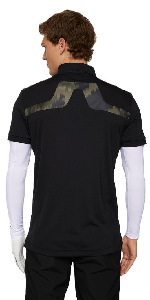 J.Lindeberg KV Print Herren Poloshirt, schwarz