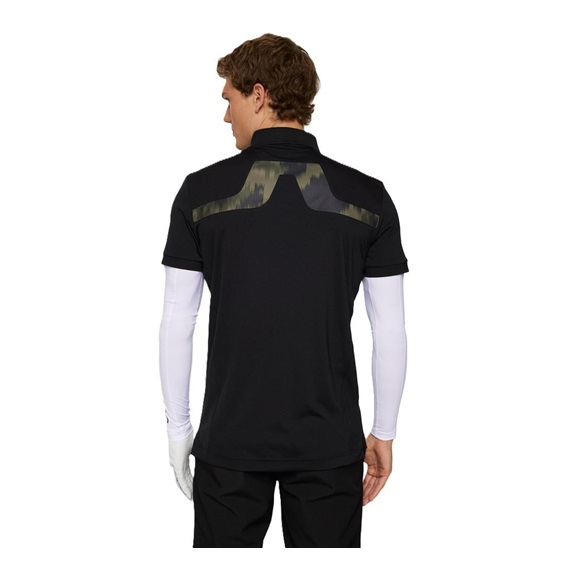 J.Lindeberg KV Print Herren Poloshirt, schwarz