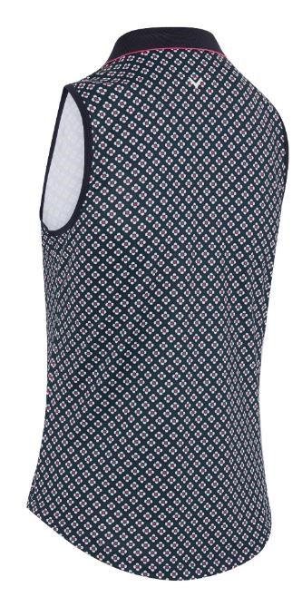 Callaway Mini Geo Floral Sleeveless Damen Poloshirt, dunkelblau