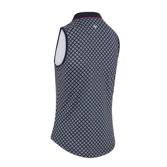 Callaway Mini Geo Floral Sleeveless Damen Poloshirt, dunkelblau