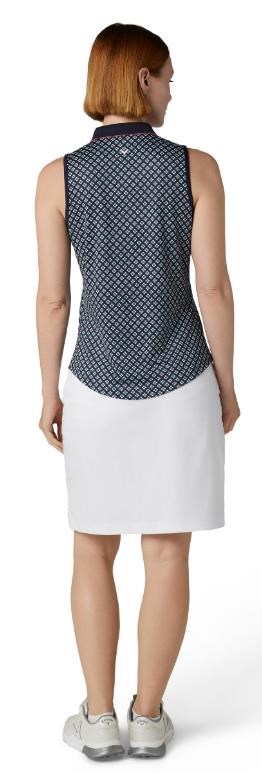Callaway Mini Geo Floral Sleeveless Damen Poloshirt, dunkelblau