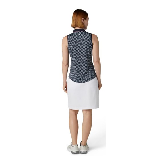 Callaway Mini Geo Floral Sleeveless Damen Poloshirt, dunkelblau