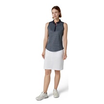 Callaway Mini Geo Floral Sleeveless Damen Poloshirt, dunkelblau