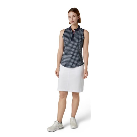 Callaway Mini Geo Floral Sleeveless Damen Poloshirt, dunkelblau