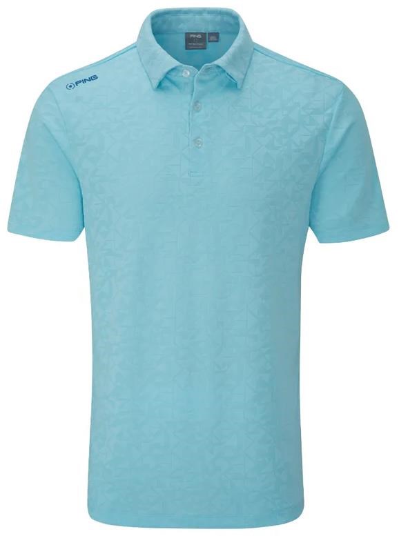 PING Geo Camo Herren Poloshirt, crystal blue