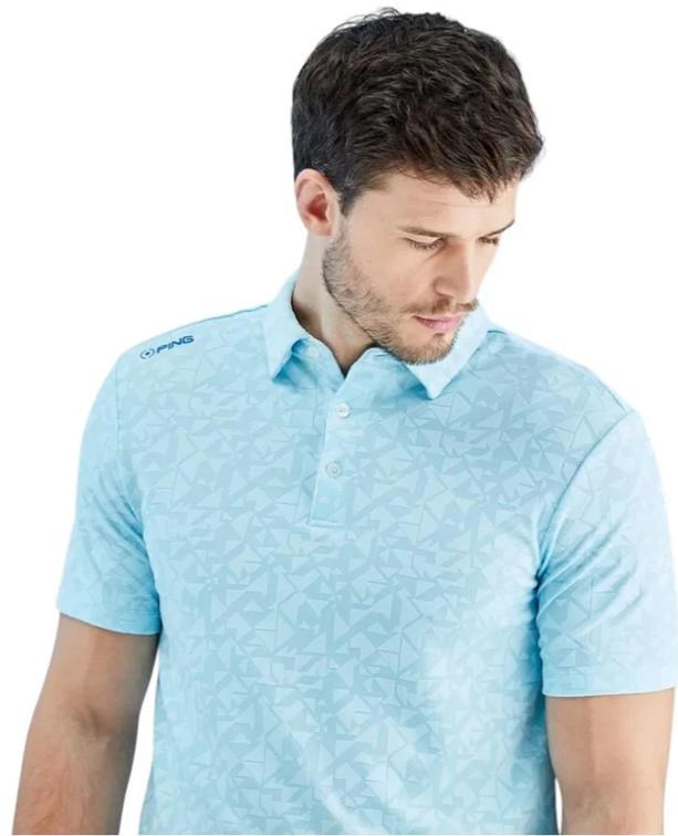 PING Geo Camo Herren Poloshirt, crystal blue