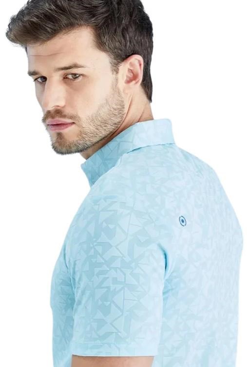 PING Geo Camo Herren Poloshirt, crystal blue