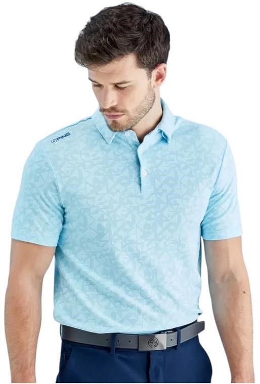 PING Geo Camo Herren Poloshirt, crystal blue
