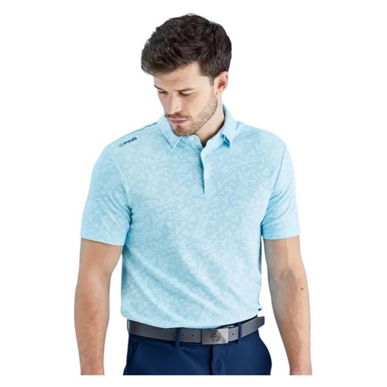 PING Geo Camo Herren Poloshirt, crystal blue