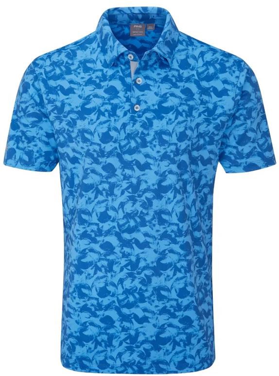 PING Julian Herren Poloshirt, tidal blue multi