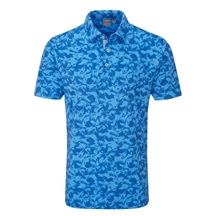 PING Julian Herren Poloshirt, tidal blue multi
