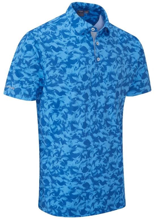 PING Julian Herren Poloshirt, tidal blue multi