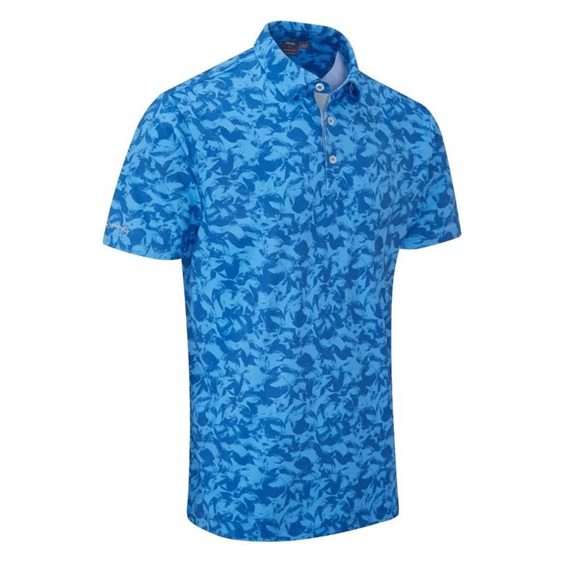 PING Julian Herren Poloshirt, tidal blue multi