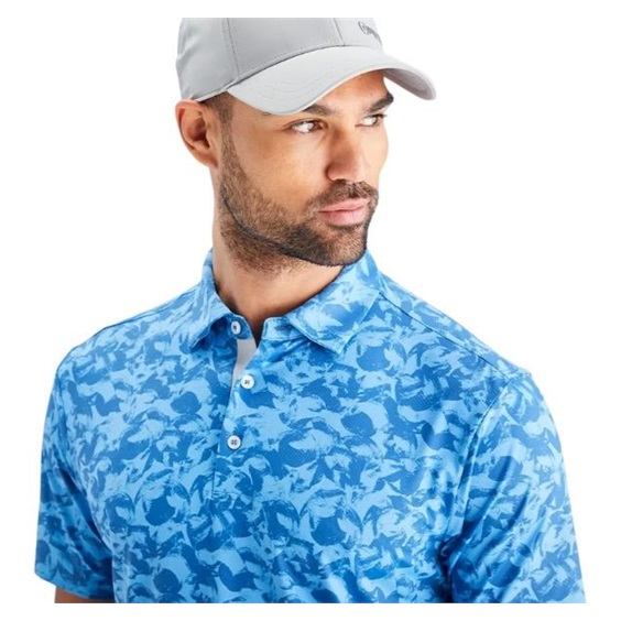 PING Julian Herren Poloshirt, tidal blue multi