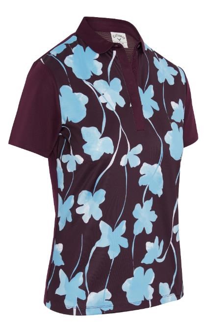 Callaway Stemmed Floral Damen Poloshirt, potent purple