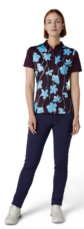 Callaway Stemmed Floral Damen Poloshirt, potent purple