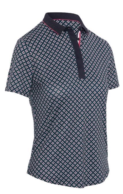 Callaway Mini Geo Floral Damen Poloshirt, dunkelblau
