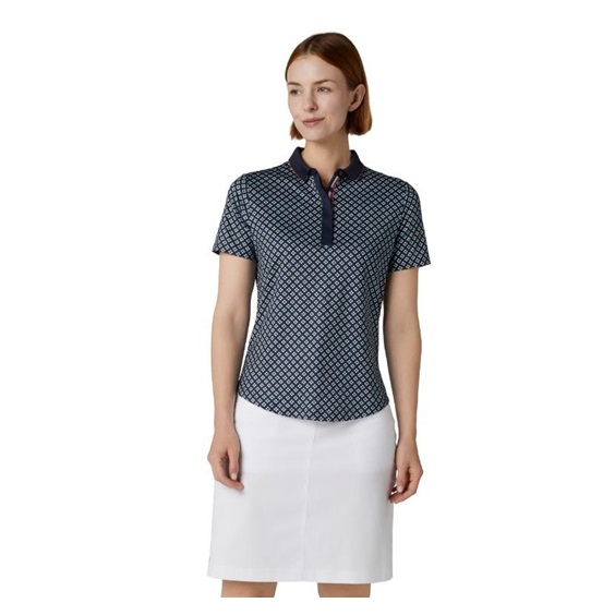 Callaway Mini Geo Floral Damen Poloshirt, dunkelblau