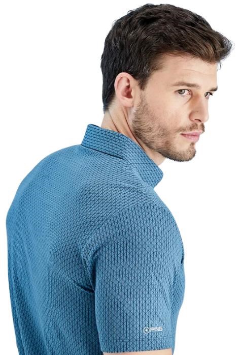 PING Geo Camo Herren Poloshirt, blue fusion multi