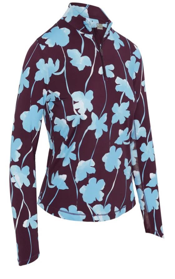 Callaway Stemmed Floral Sun Protection Damen Top, potent purple