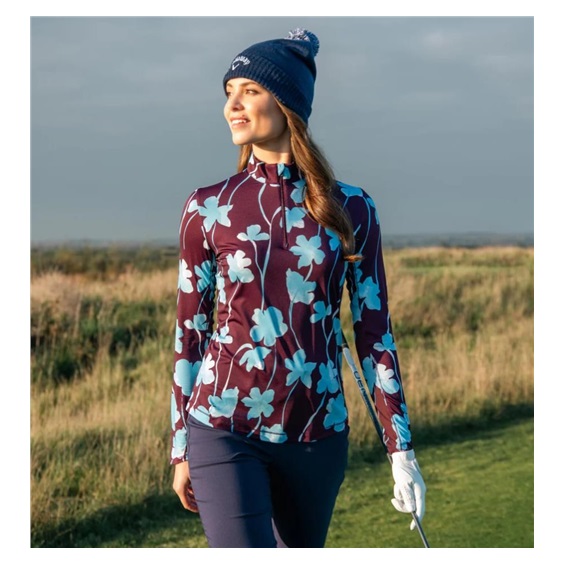 Callaway Stemmed Floral Sun Protection Damen Top, potent purple