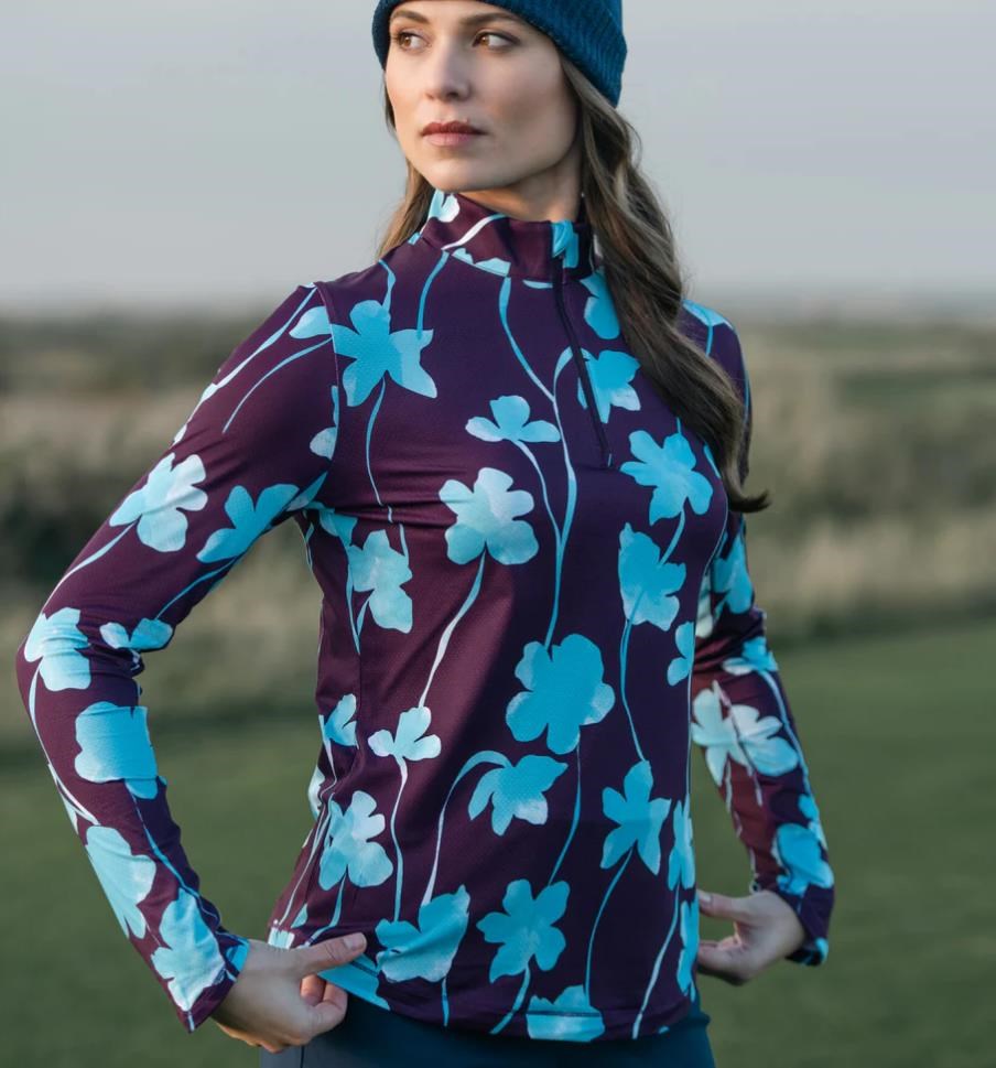 Callaway Stemmed Floral Sun Protection Damen Top, potent purple