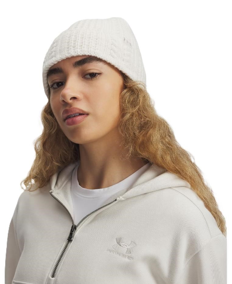 Under Armour Halftime Damen Strickmütze mit Zopfmuster, stone/khaki base