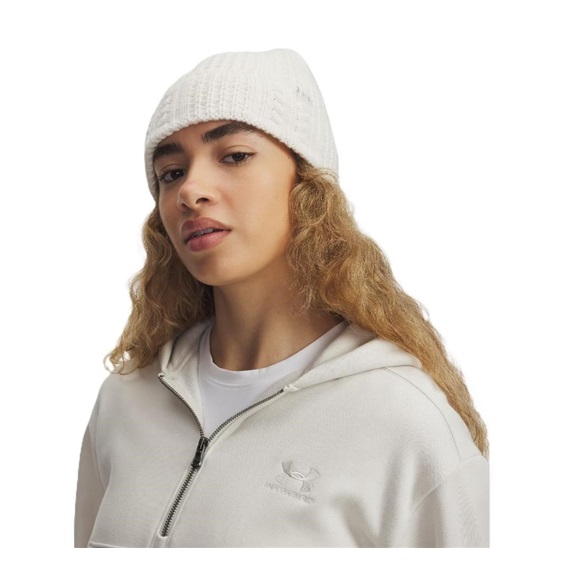 Under Armour Halftime Damen Strickmütze mit Zopfmuster, stone/khaki base