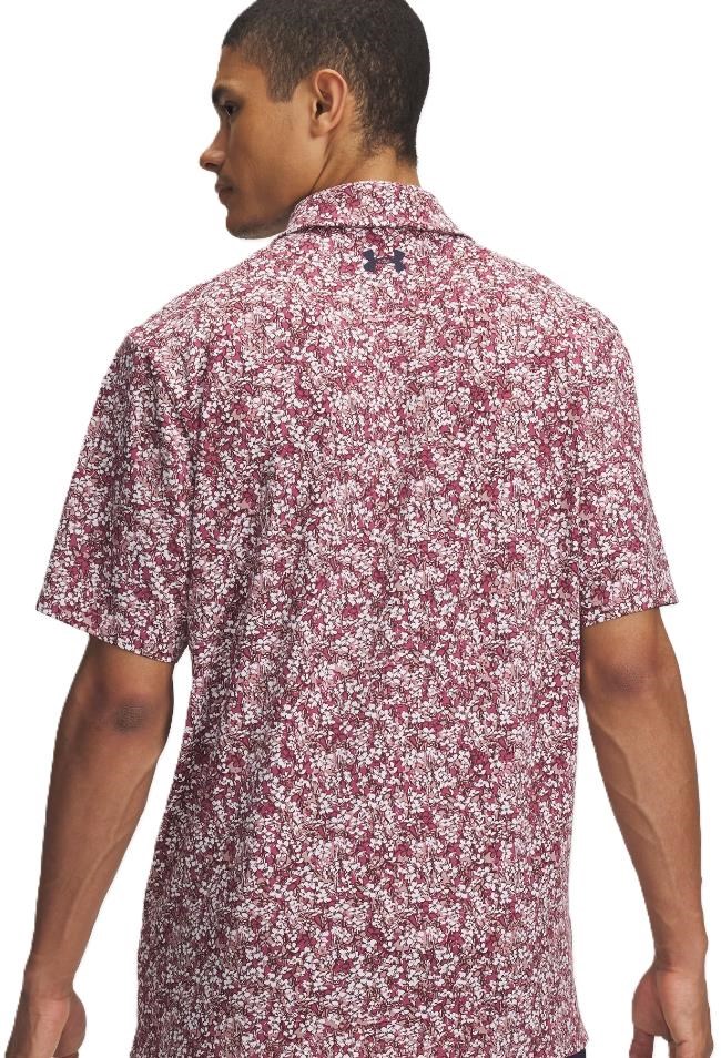 Under Armour Playoff 3.0 Printed Herren Poloshirt, tourmaline pink/dark maroon/midnight navy