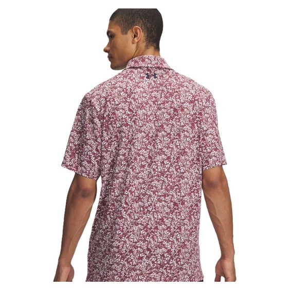 Under Armour Playoff 3.0 Printed Herren Poloshirt, tourmaline pink/dark maroon/midnight navy