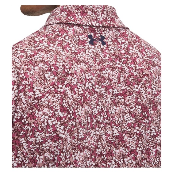 Under Armour Playoff 3.0 Printed Herren Poloshirt, tourmaline pink/dark maroon/midnight navy