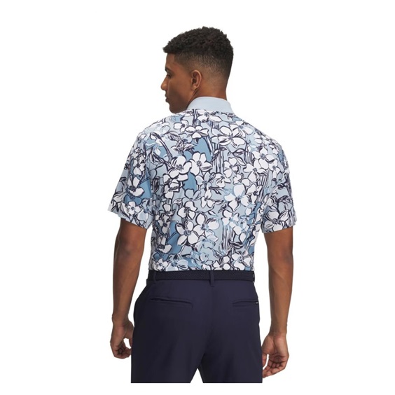 Under Armour Drive Chill Printed Herren Poloshirt, blue calm/midnight navy