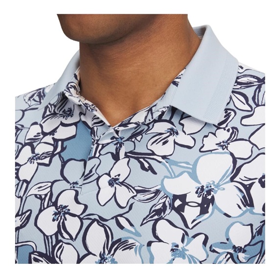 Under Armour Drive Chill Printed Herren Poloshirt, blue calm/midnight navy