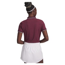 Under Armour Playoff Jacquard Damen Poloshirt, dark maroon/fuchsia dusk/white