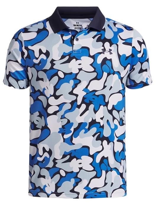 Under Armour Matchplay Printed Junior Poloshirt, midnight navy/blue atlantis