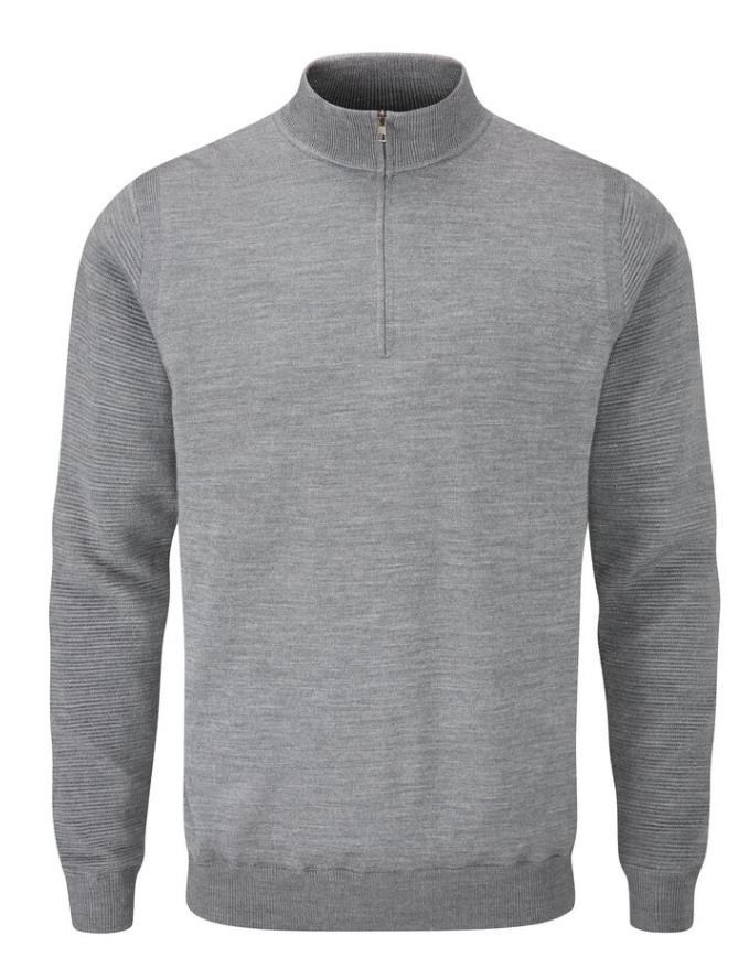 Ping Croy Lined Half Zip męski sweter, french grey marl